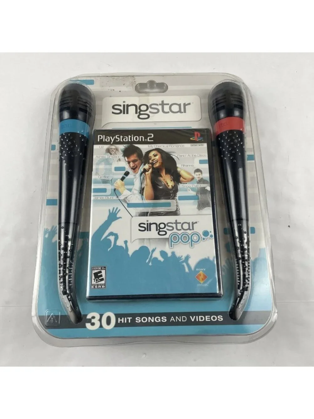 Singstar Pop Game PlayStation 2 PS2 2 Microphones 30 Songs Videos NEW Sealed
